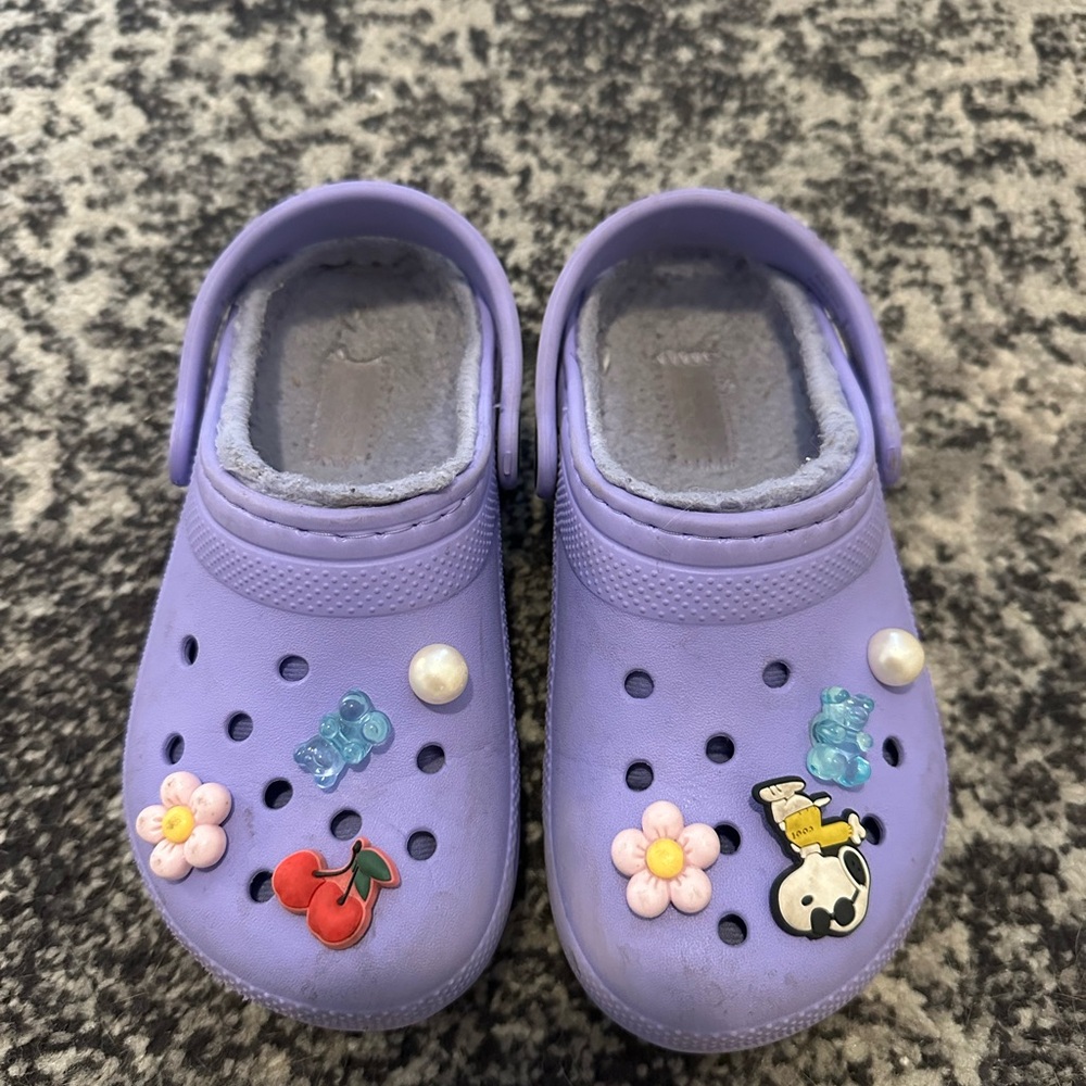 Kids Purple Crocs with Fun Charms